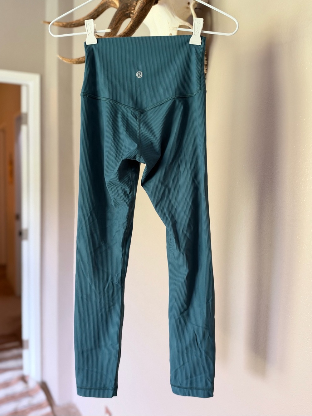 lululemon athletica Kids Teal Ribbed High-Waist Leggings